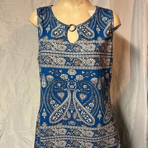 Blue and White Paisley Dress